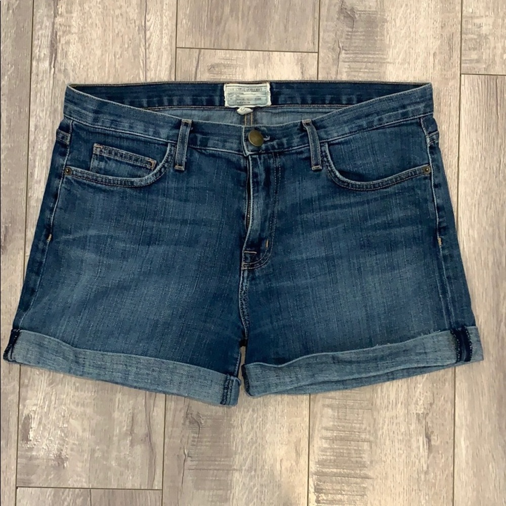 Current/Elliott Dark Blue Denim Jean Shorts